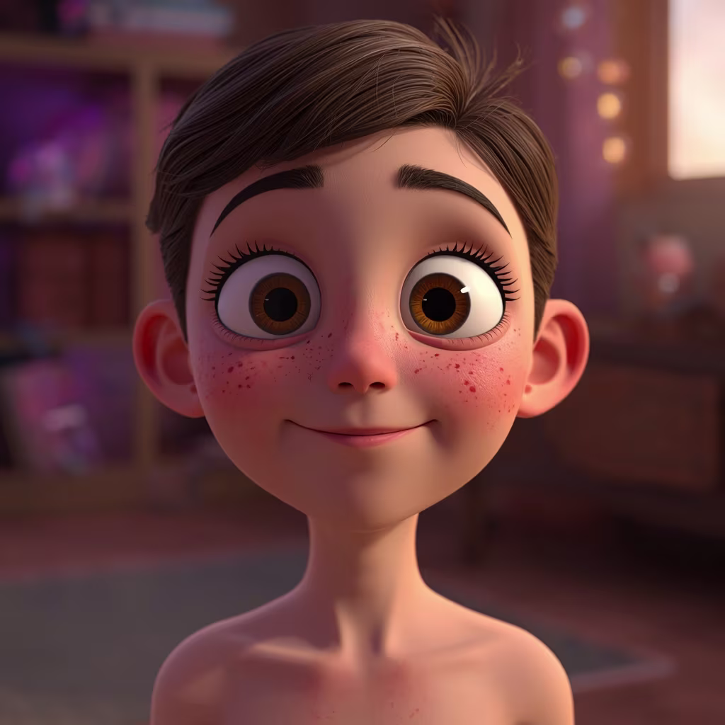 Pixar-style 3D animated character generated by AI
